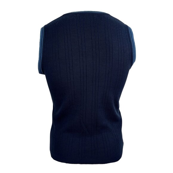Point Zero Navy Blue Sleeveless Sweater Vest - Picture 2 of 5